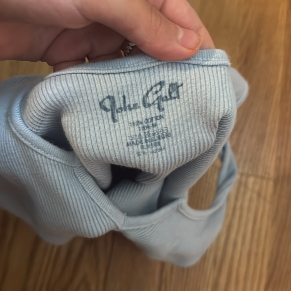 Brandy Melville Blue Fitted Ribbed Tank Top - Picture 3 of 3